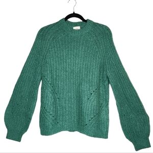 Wilfred Aritzia Mohair Alpaca Blend Green Saba Volume Sleeve Sweater Size M